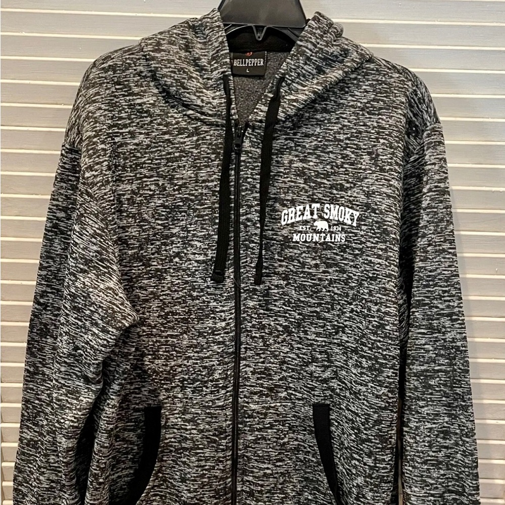 Bellpepper Sweatshirt Hoodie Mens Size Large Black Gray Great Smoky Mountains